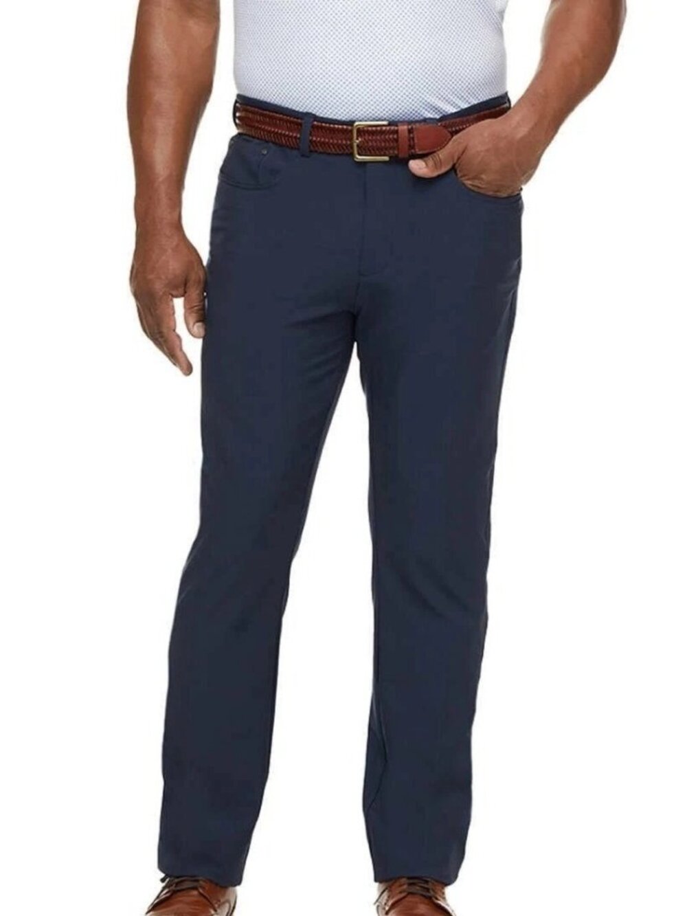 NWOT Greg Norman Men's Tech Pants 34X34 Navy Blue Stretch Polyester Blend